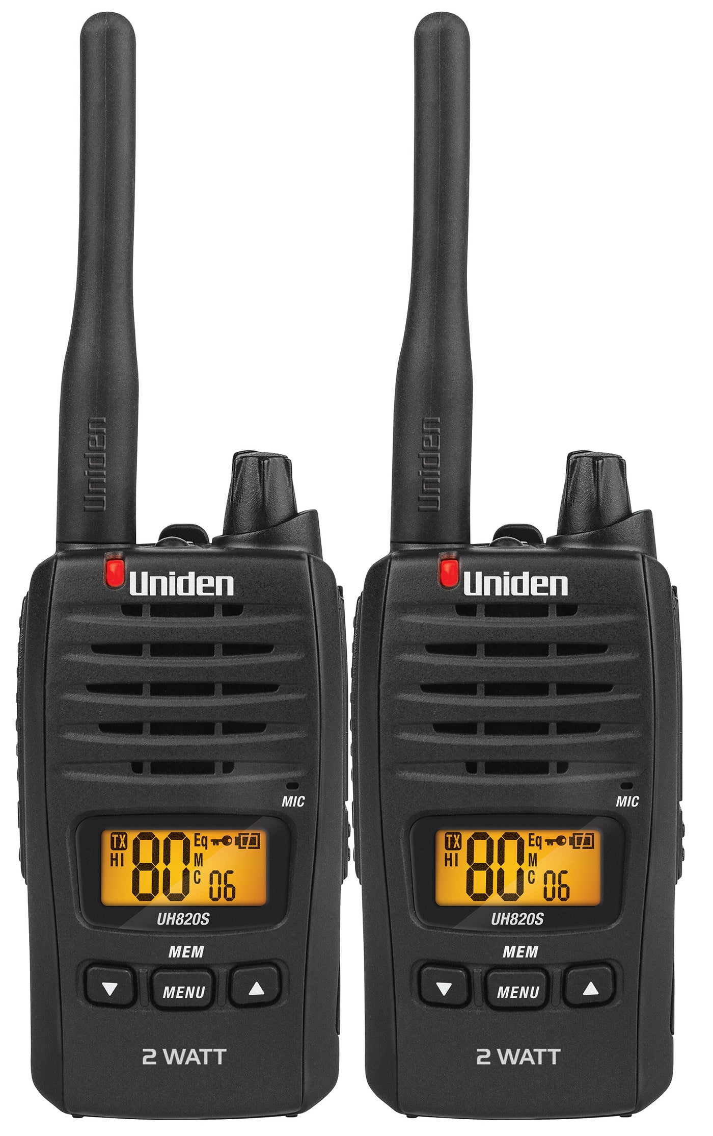 UH820S-2 80 Channels 2 Watt UHF Handheld Radio