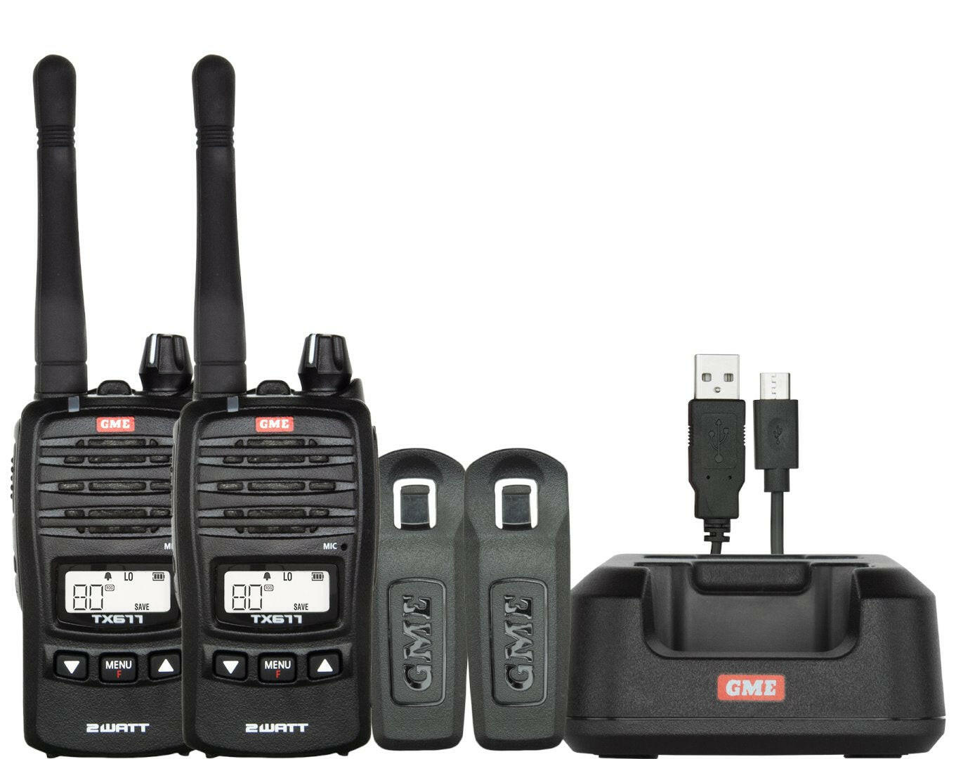 2 Watt UHF CB Handheld Radio - Twin Pack - Remote Site Technologies