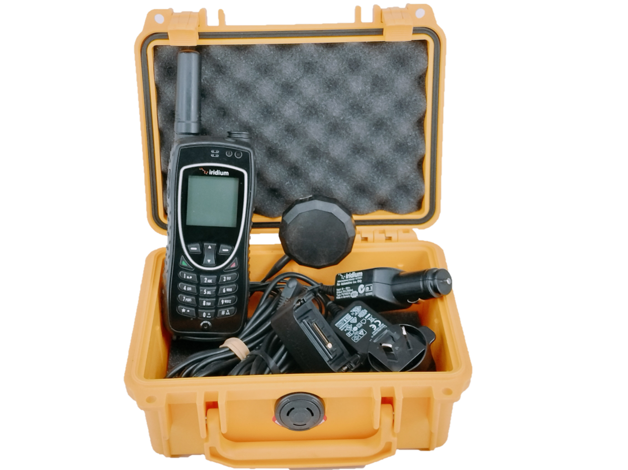 Iridium 9575 with accessories on a post-paid plan, 12 months warranty, EX-HIRE