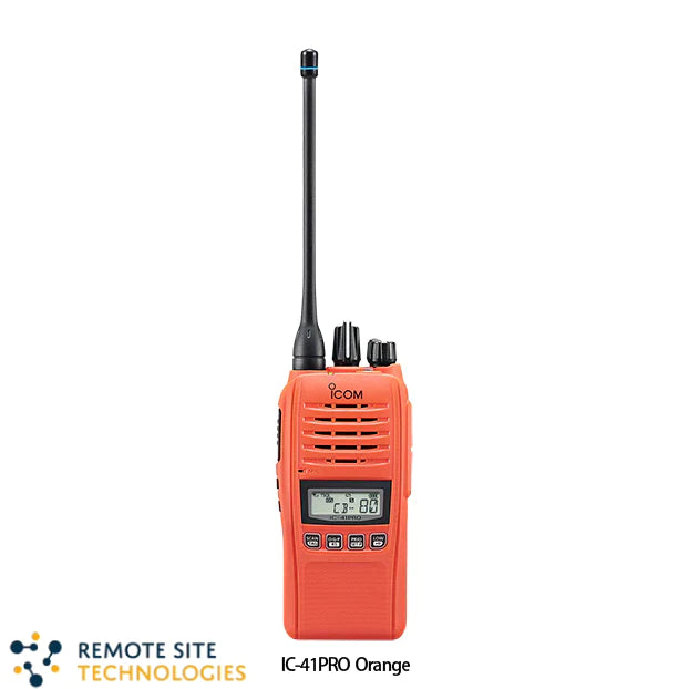 ICOM IC-41PRO UHF CB Orange Waterproof Handheld - Remote Site Technologies