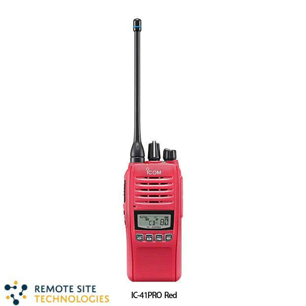 ICOM IC-41PRO UHF CB Red Waterproof Handheld - Remote Site Technologies