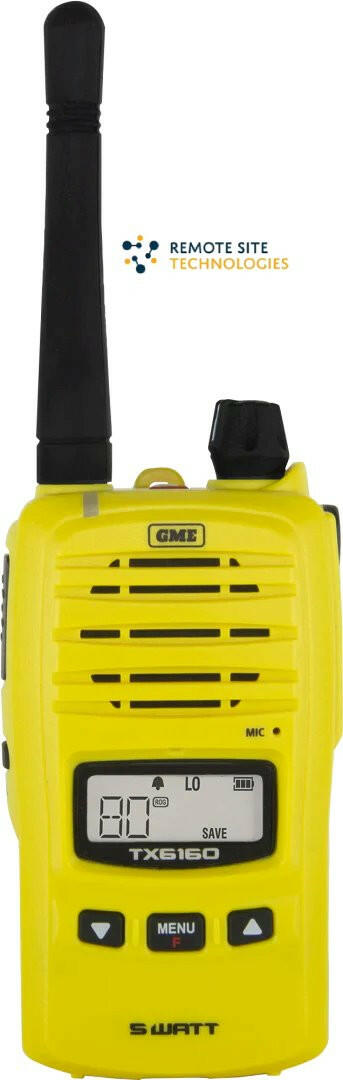 Tx6160Xy 5/1 Watt Ip67 Uhf Cb Handheld Radio - Yellow - Remote Site Technologies